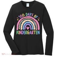 100th Day Of Kindergarten Teacher 100 Days Smarter Women's Long Sleeve Shirt thumb 0