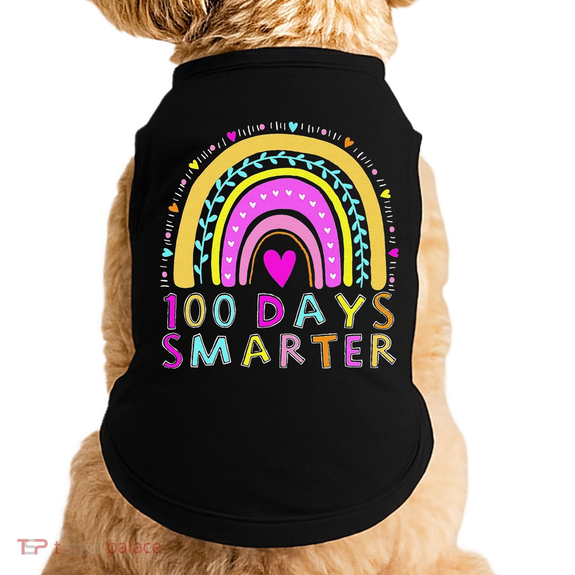 100th Day Of School Teacher rainbow 100 Days Smarter Doggie Tank