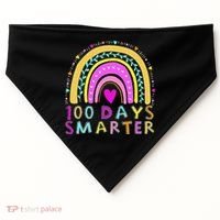 100th Day Of School Teacher rainbow 100 Days Smarter USA-Made Doggie Bandana thumb 0