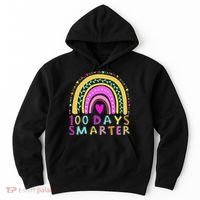 100th Day Of School Teacher rainbow 100 Days Smarter Hoodie thumb 0
