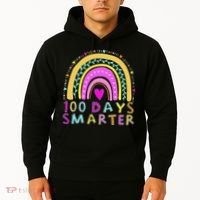 100th Day Of School Teacher rainbow 100 Days Smarter Hoodie thumb 2