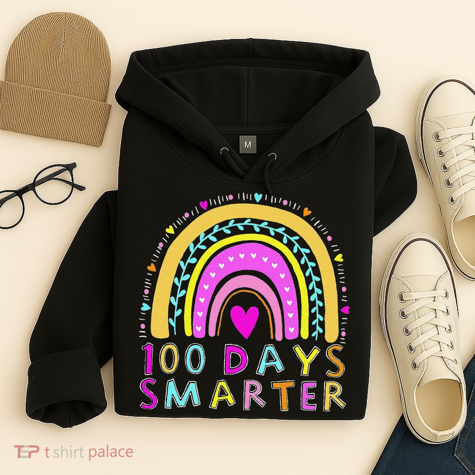 100th Day Of School Teacher rainbow 100 Days Smarter Hoodie