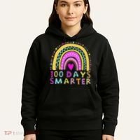 100th Day Of School Teacher rainbow 100 Days Smarter Hoodie thumb 5