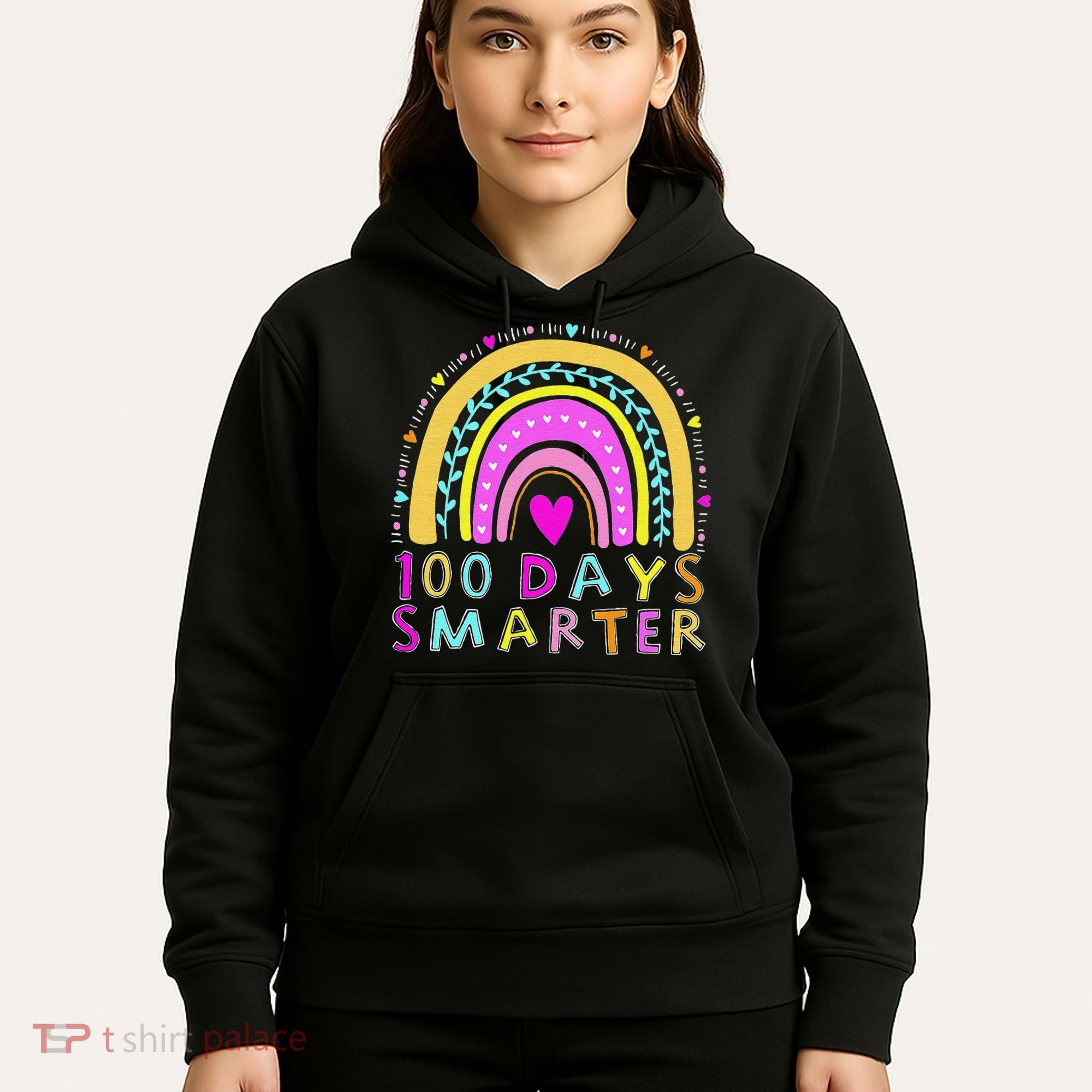 100th Day Of School Teacher rainbow 100 Days Smarter Hoodie