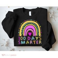 100th Day Of School Teacher rainbow 100 Days Smarter Sweatshirt thumb 2
