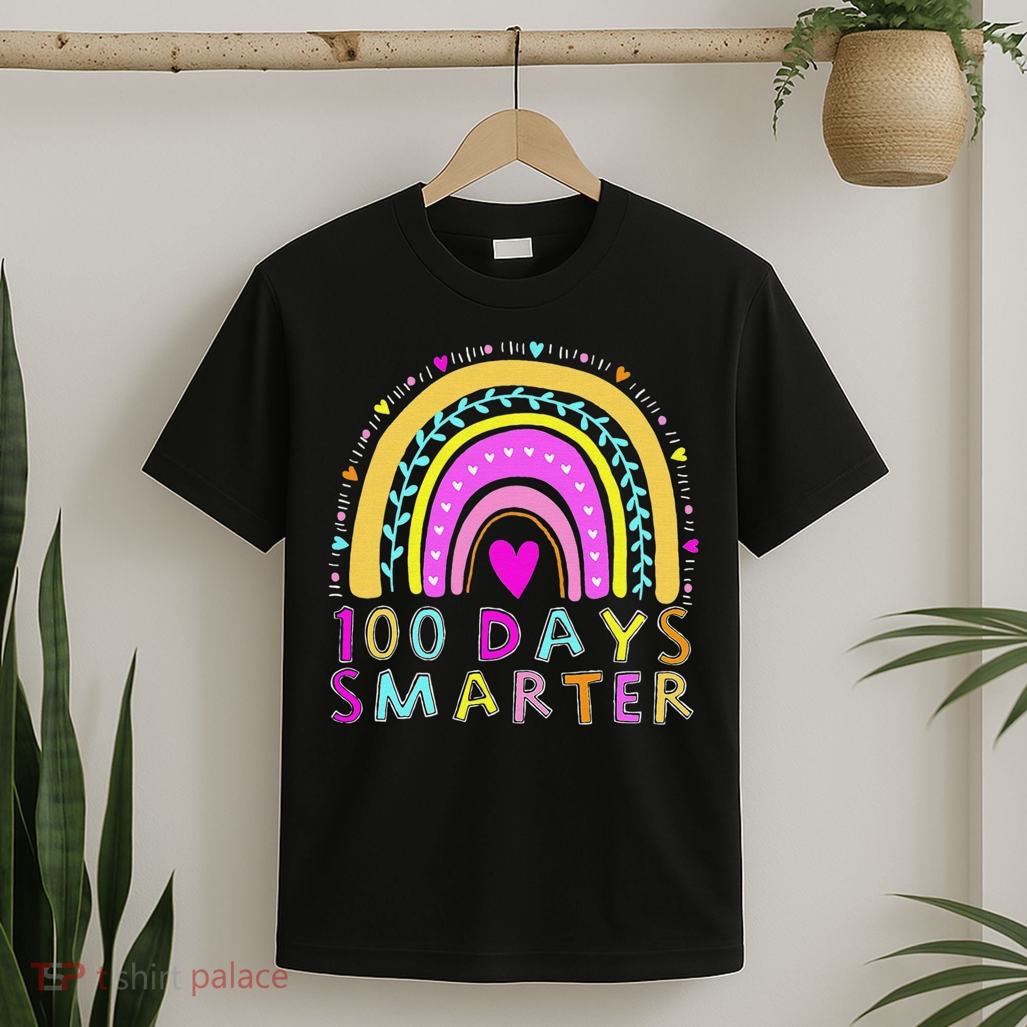 100th Day Of School Teacher rainbow 100 Days Smarter T-Shirt