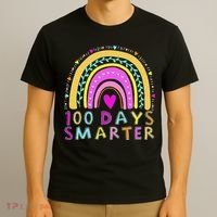 100th Day Of School Teacher rainbow 100 Days Smarter T-Shirt thumb 3