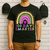 100th Day Of School Teacher rainbow 100 Days Smarter T-Shirt thumb 6