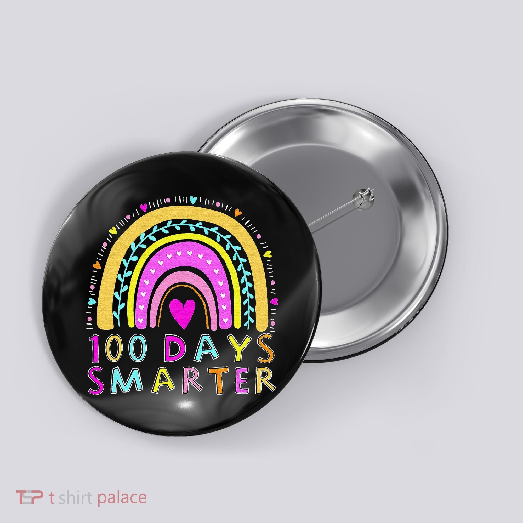 100th Day Of School Teacher rainbow 100 Days Smarter Button