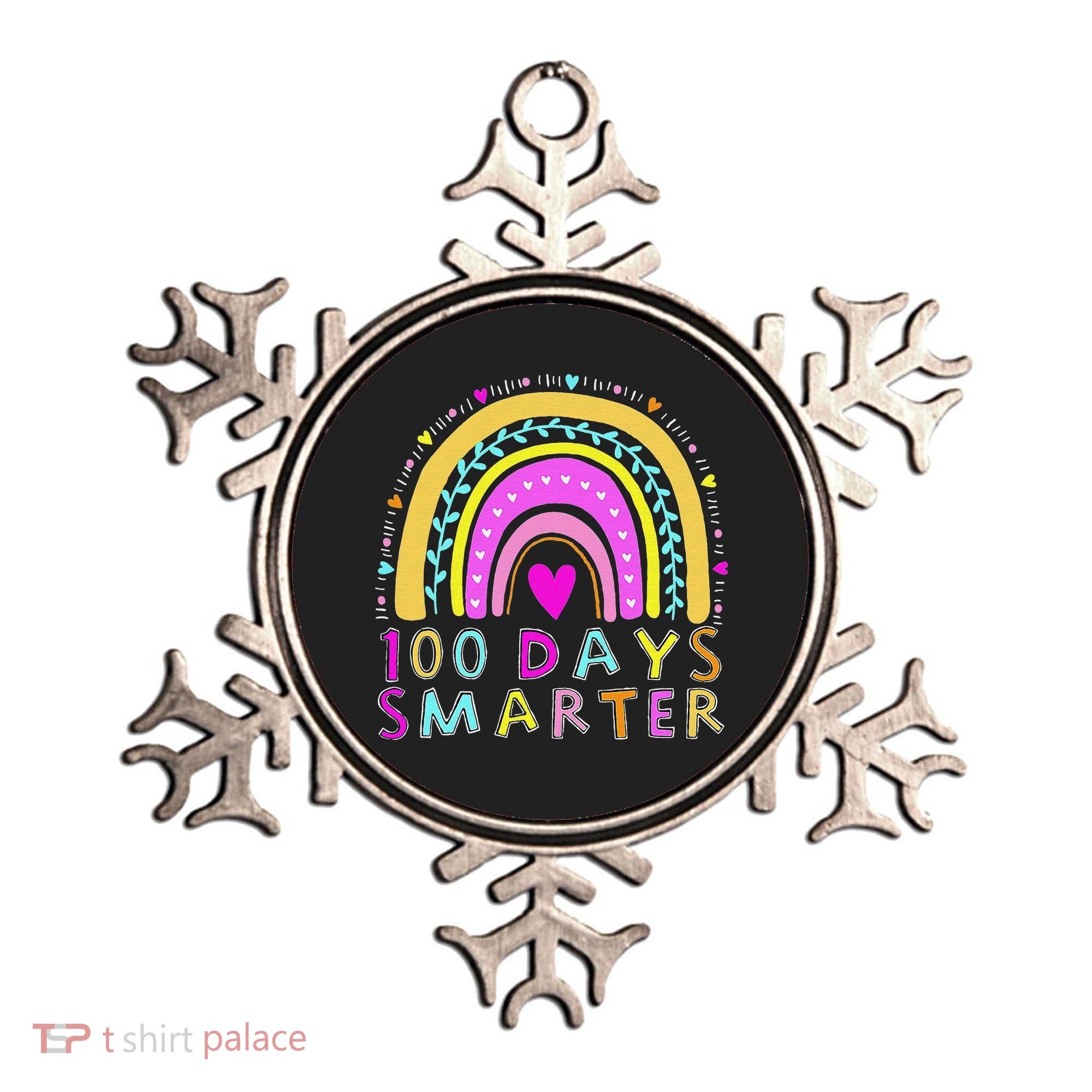 100th Day Of School Teacher rainbow 100 Days Smarter Ornament