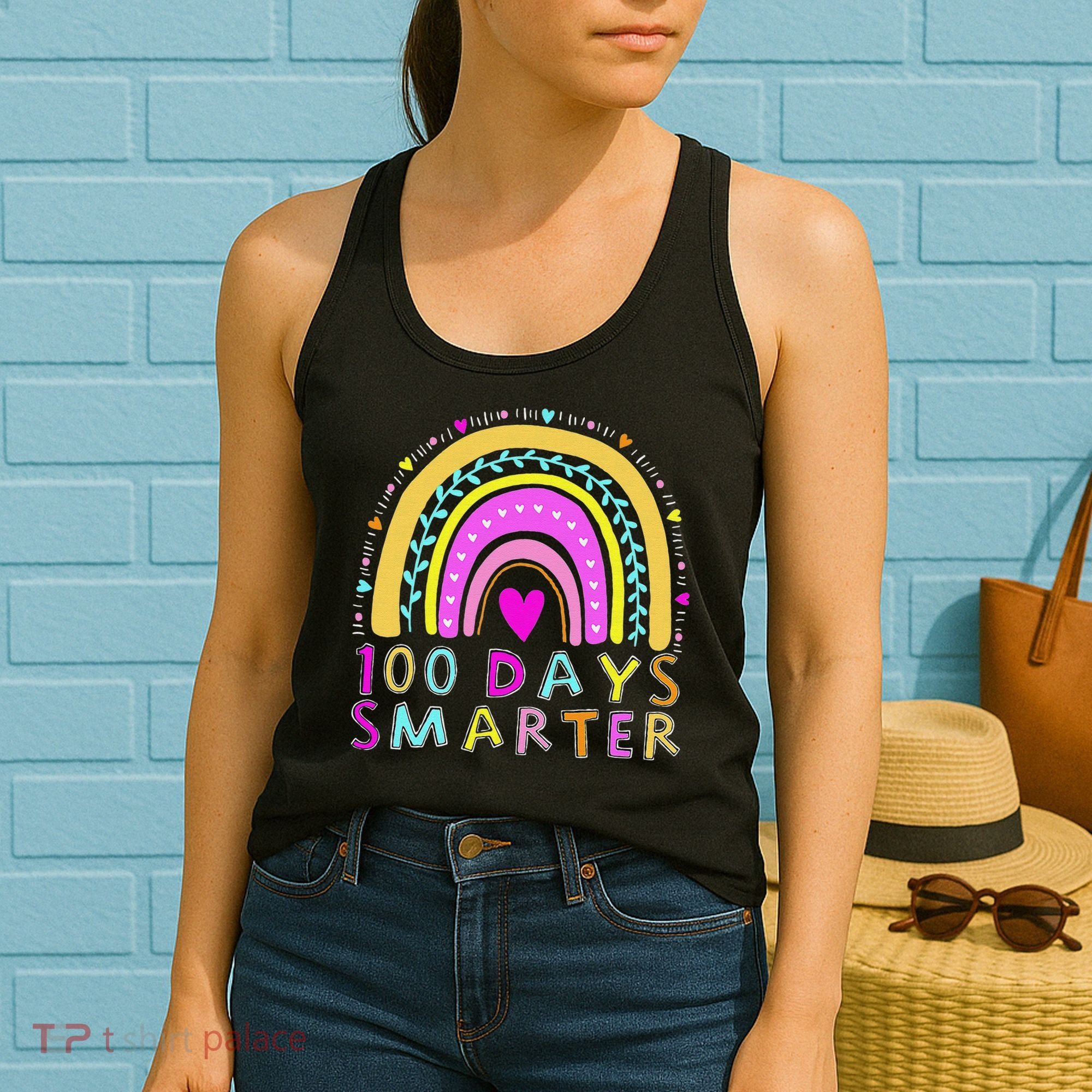 100th Day Of School Teacher rainbow 100 Days Smarter Women's Tank Top