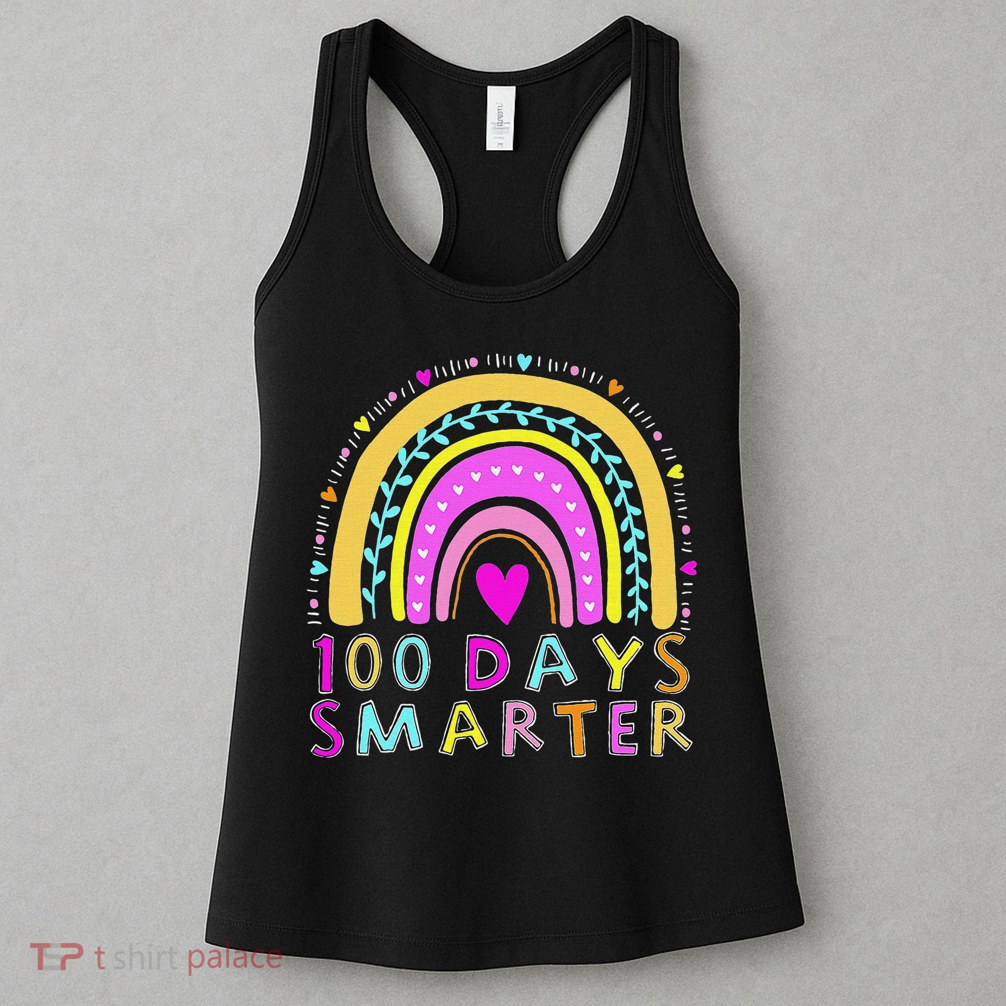 100th Day Of School Teacher rainbow 100 Days Smarter Women's Tank Top