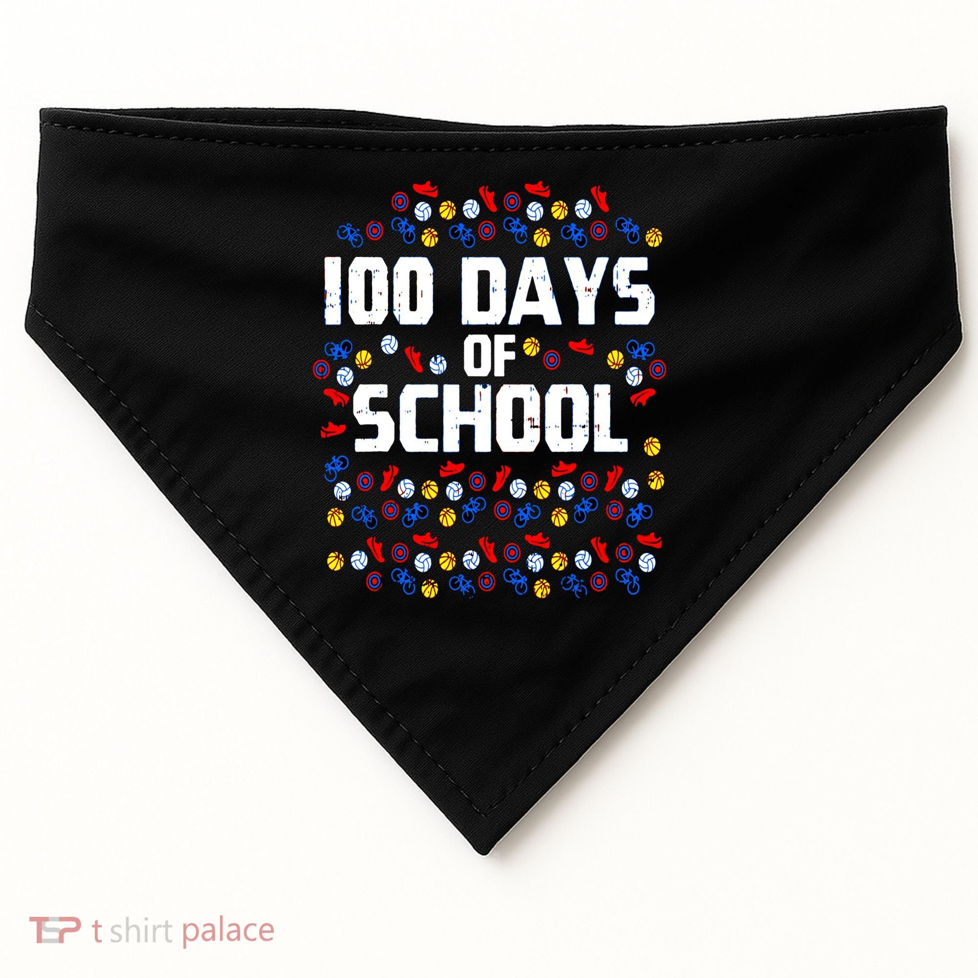 100 Days Of School  Sport Player  USA-Made Doggie Bandana