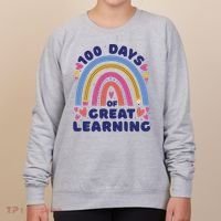100 Days Of Great Learning School Rainbow Women's Sweatshirt thumb 0