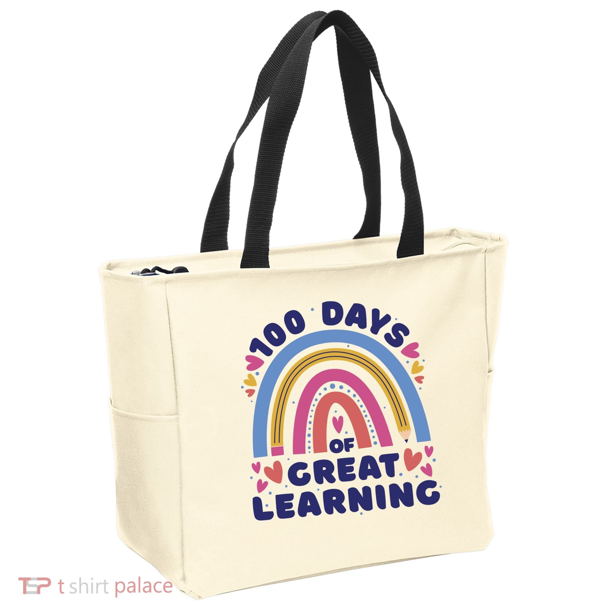 100 Days Of Great Learning School Rainbow Tote Bag