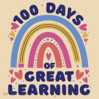 100 Days Of Great Learning School Rainbow Tote Bag thumb 4