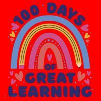 100 Days Of Great Learning School Rainbow Santa Hat thumb 1