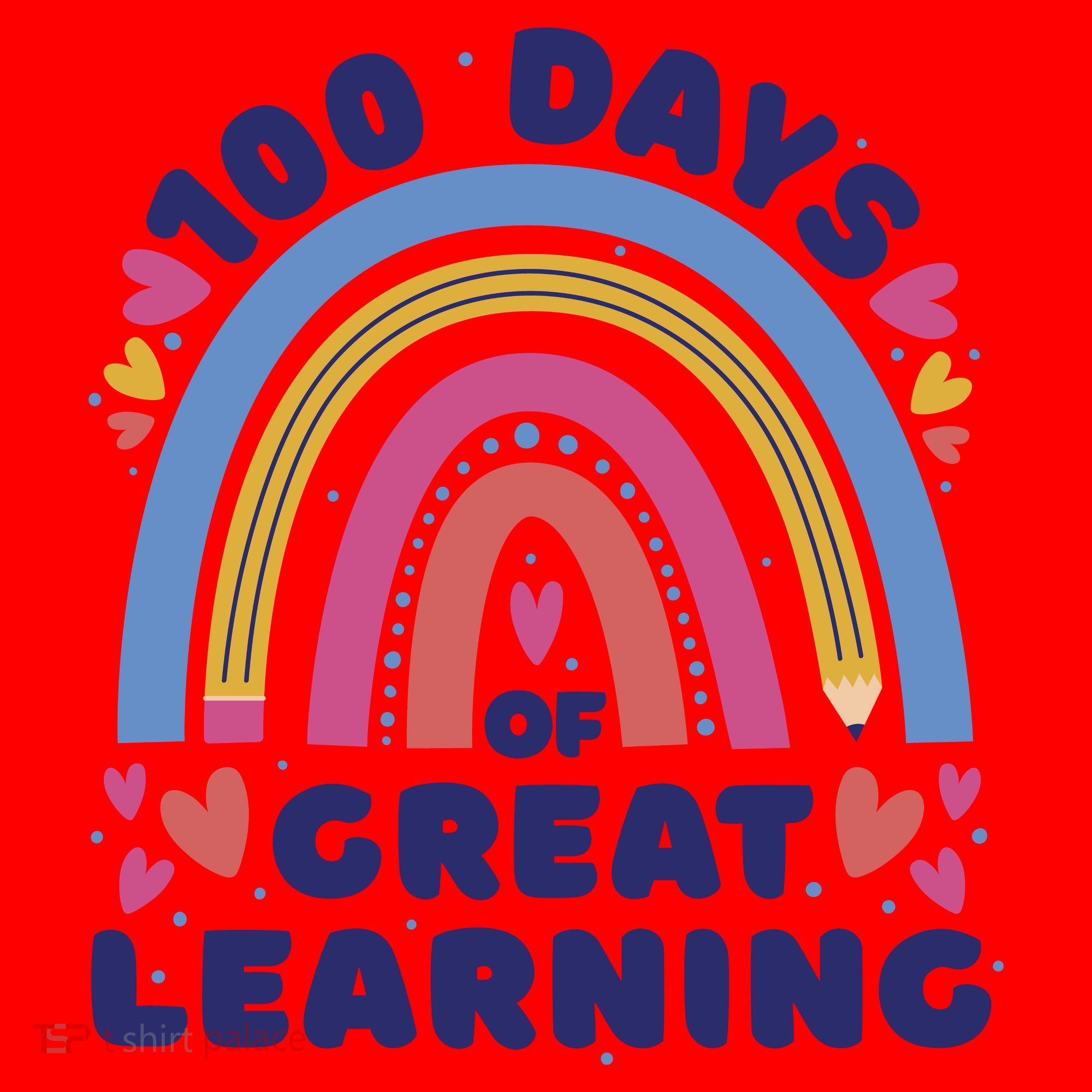 100 Days Of Great Learning School Rainbow Santa Hat