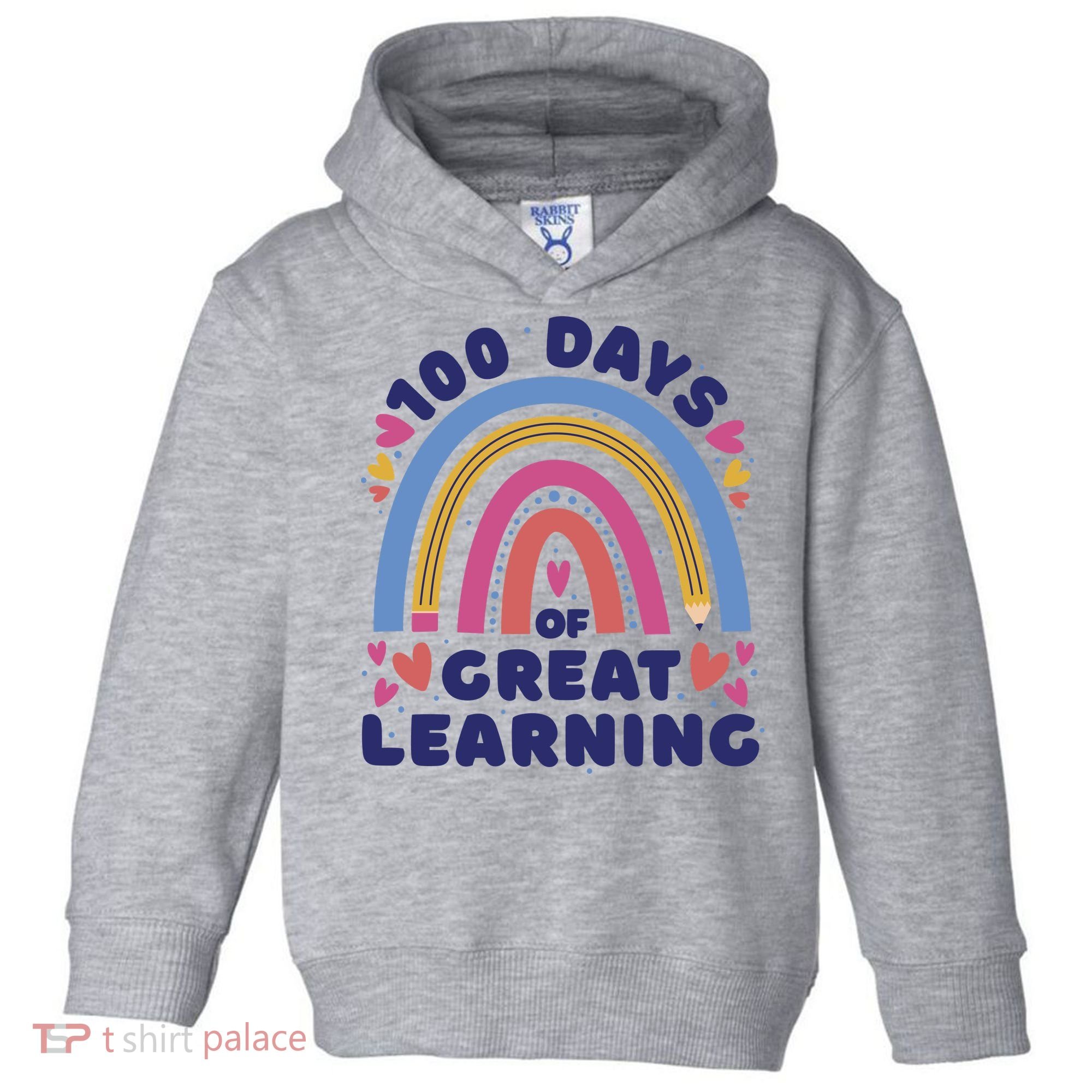 100 Days Of Great Learning School Rainbow Toddler Hoodie