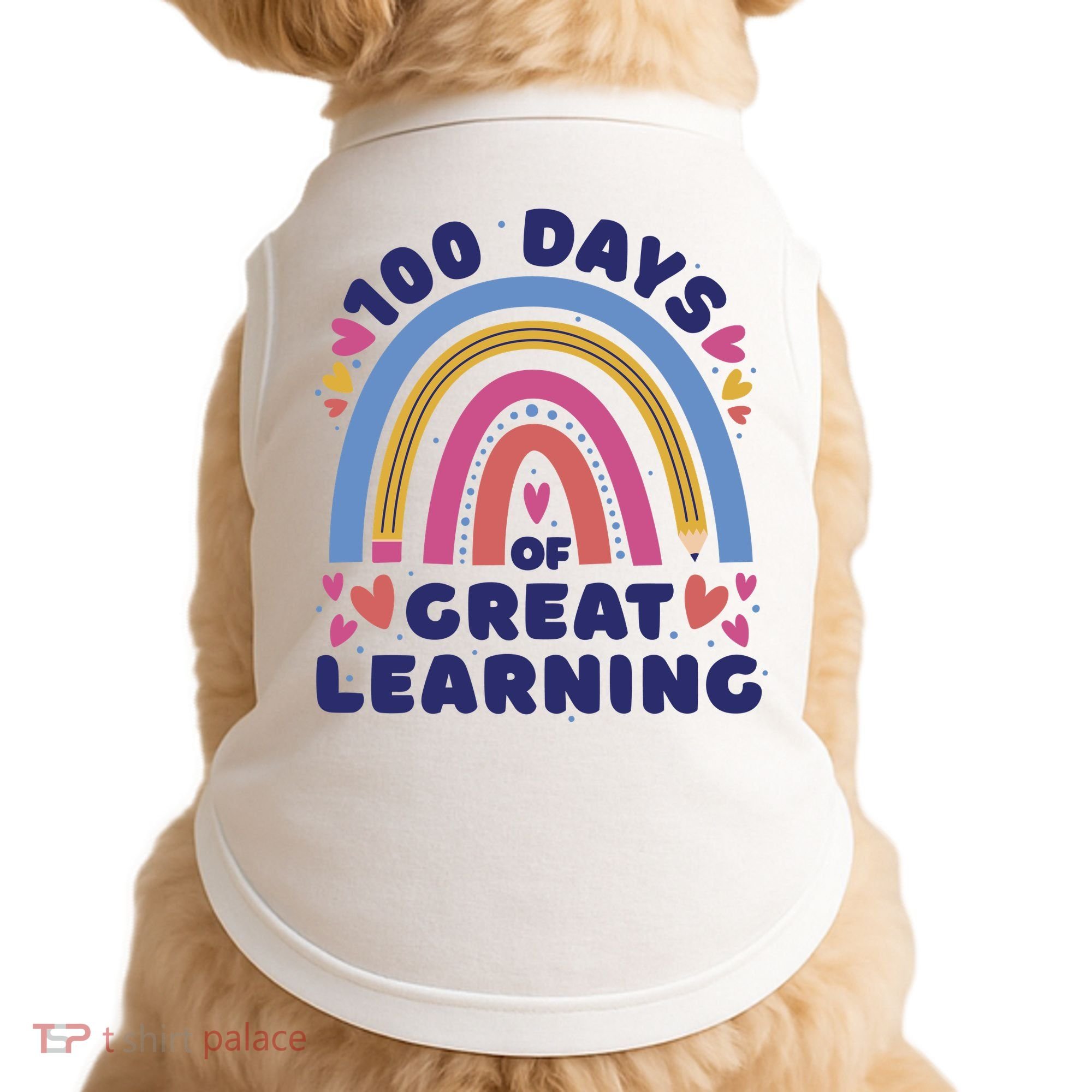 100 Days Of Great Learning School Rainbow Doggie Tank