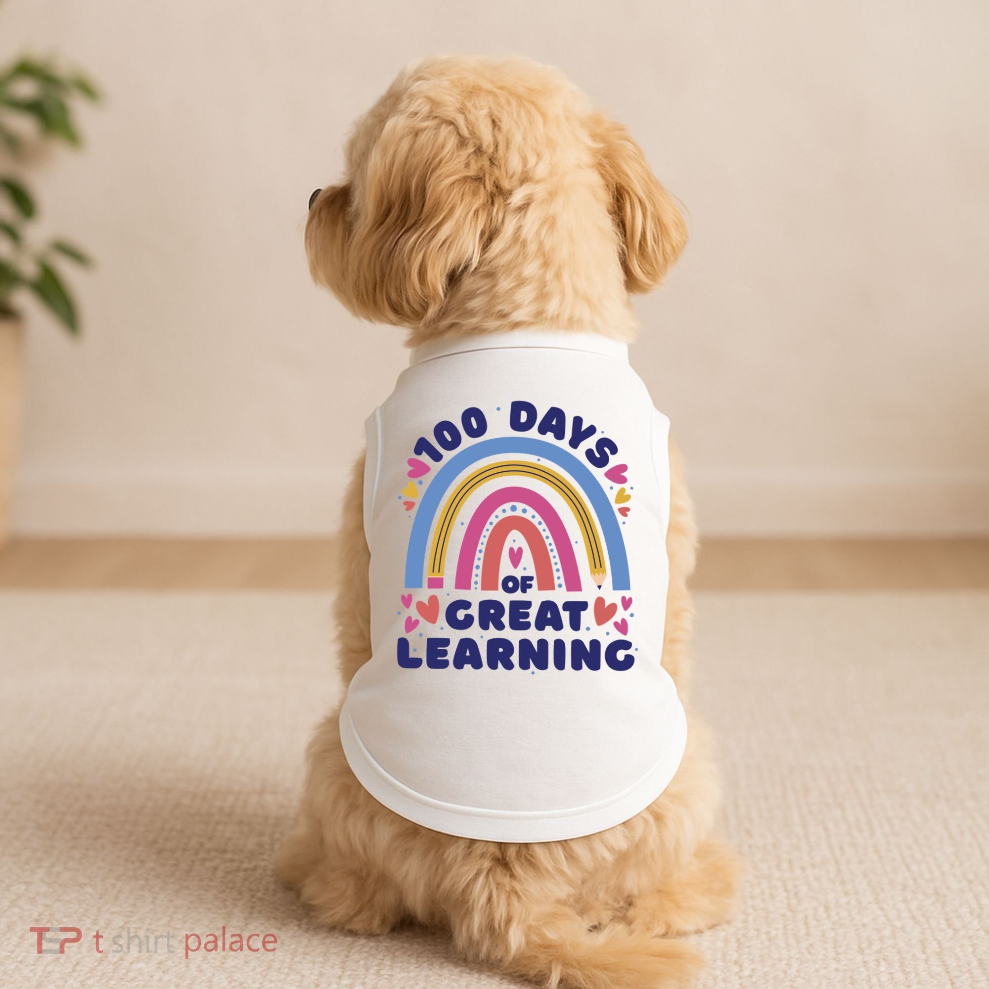 100 Days Of Great Learning School Rainbow Doggie Tank