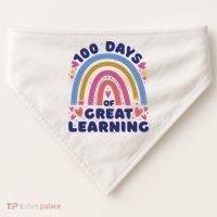 100 Days Of Great Learning School Rainbow USA-Made Doggie Bandana thumb 0
