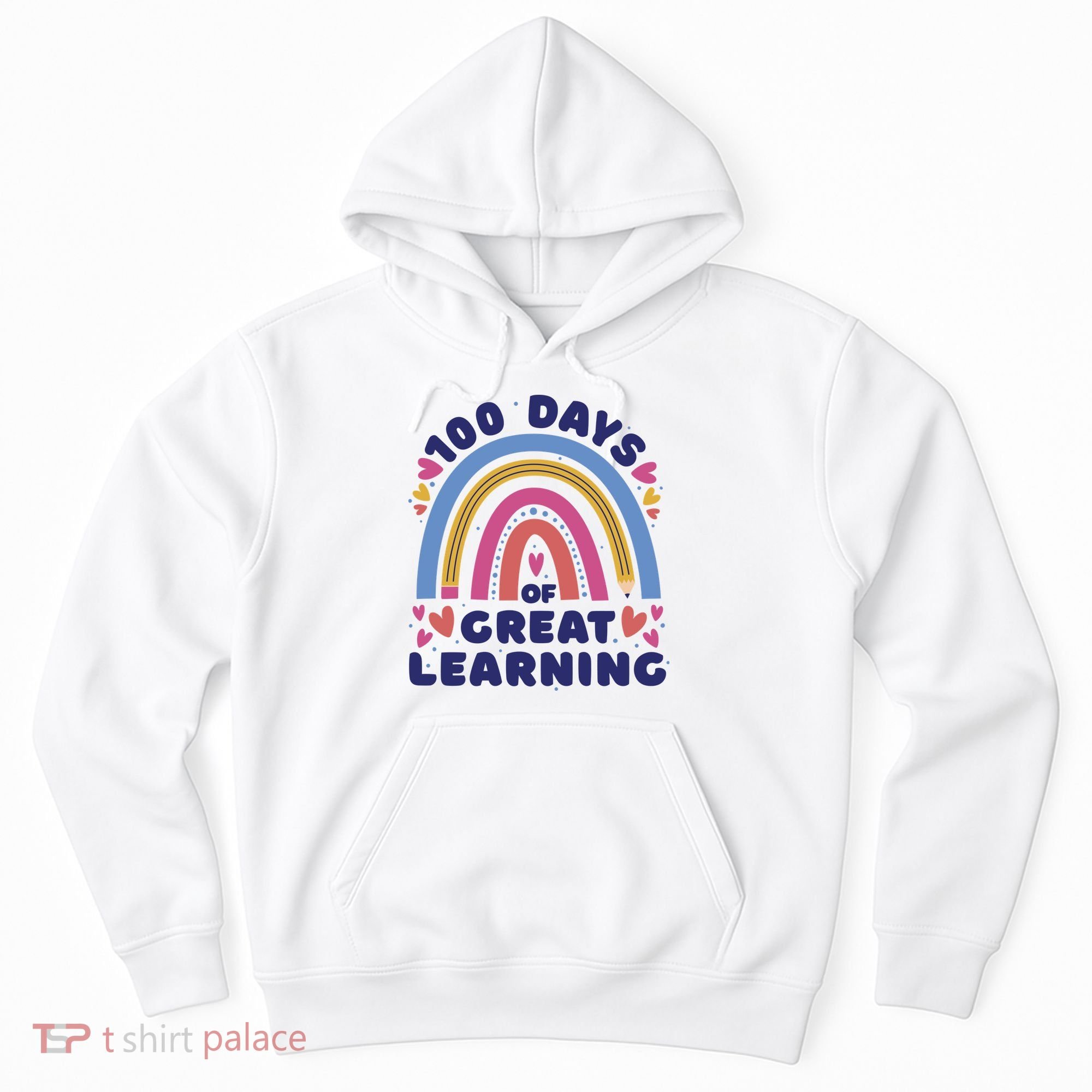 100 Days Of Great Learning School Rainbow Hoodie