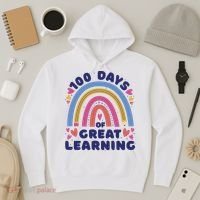 100 Days Of Great Learning School Rainbow Hoodie thumb 3