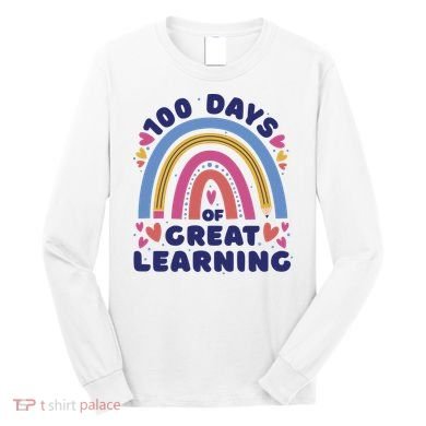 100 Days Of Great Learning School Rainbow Long Sleeve Shirt