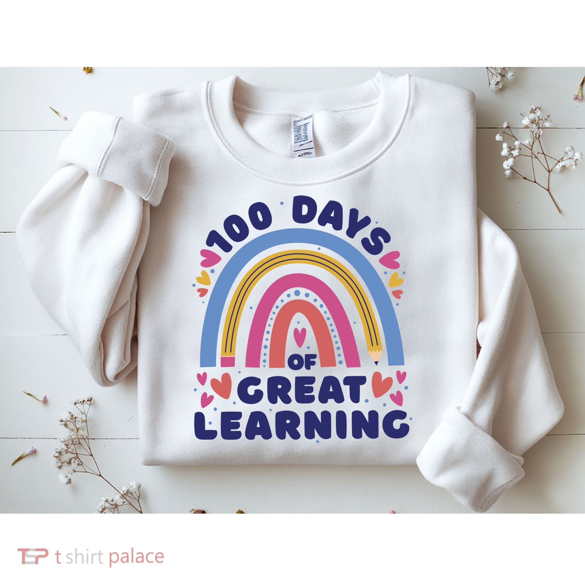 100 Days Of Great Learning School Rainbow Sweatshirt