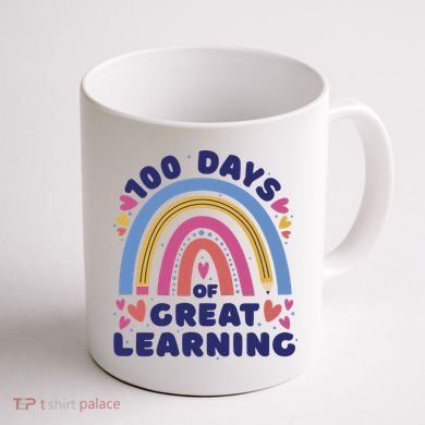 100 Days Of Great Learning School Rainbow Coffee Mug back
