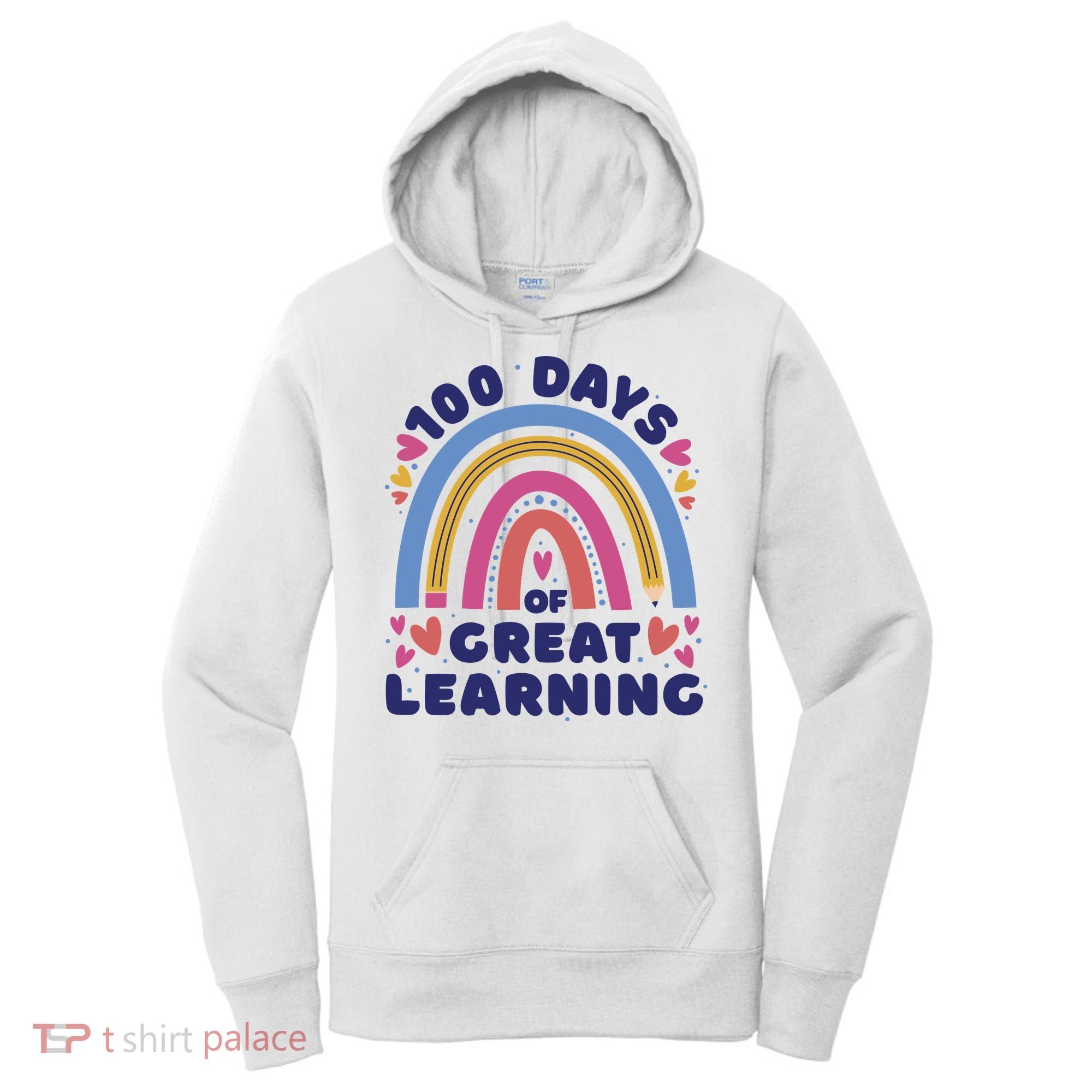 100 Days Of Great Learning School Rainbow Women's Hoodie