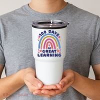 100 Days Of Great Learning School Rainbow Tumbler thumb 2