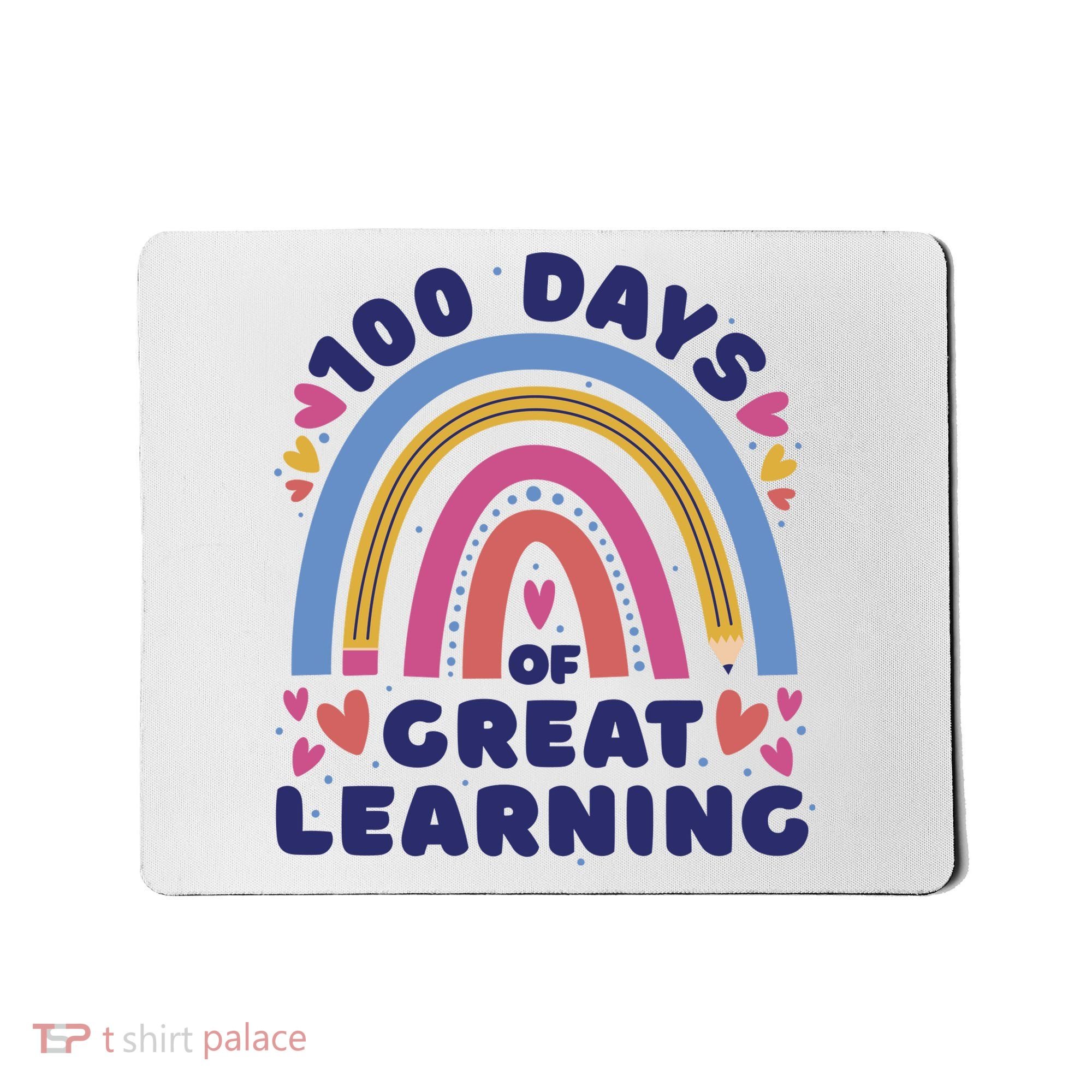 100 Days Of Great Learning School Rainbow Mousepad