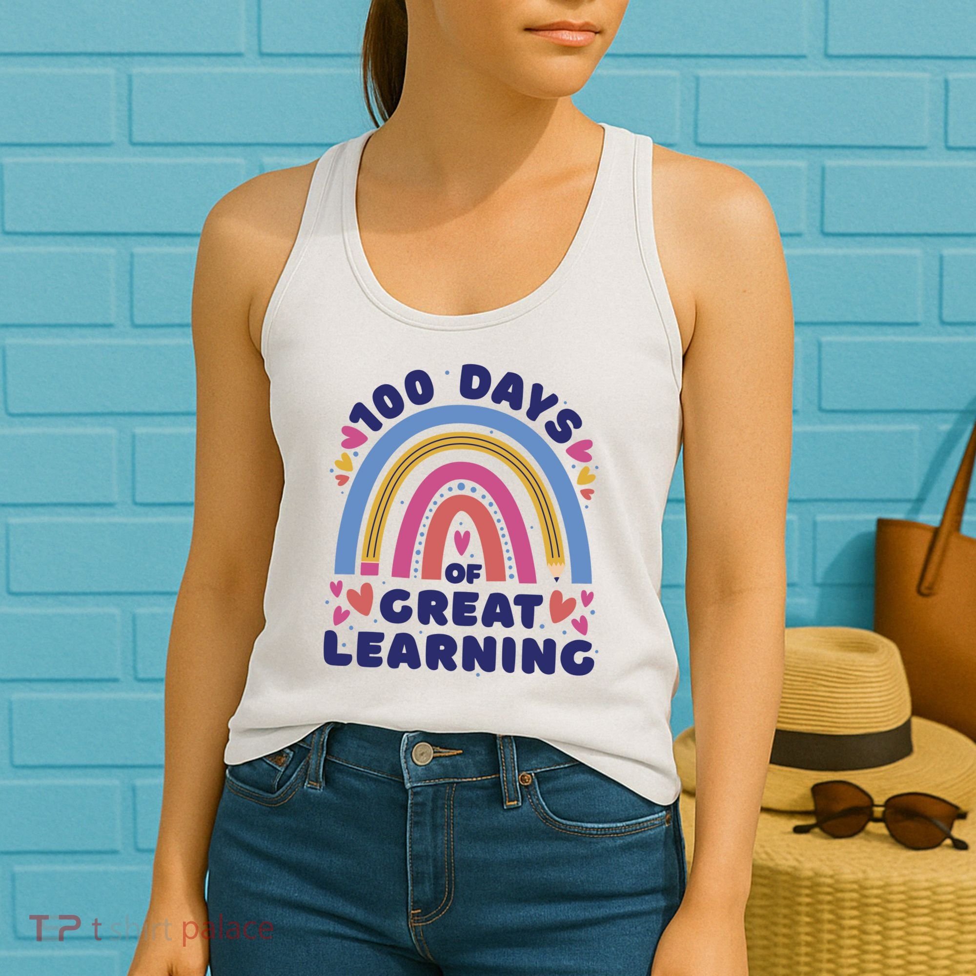 100 Days Of Great Learning School Rainbow Women's Tank Top