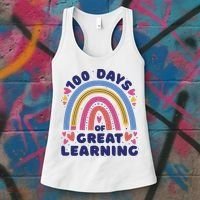 100 Days Of Great Learning School Rainbow Women's Tank Top thumb 3