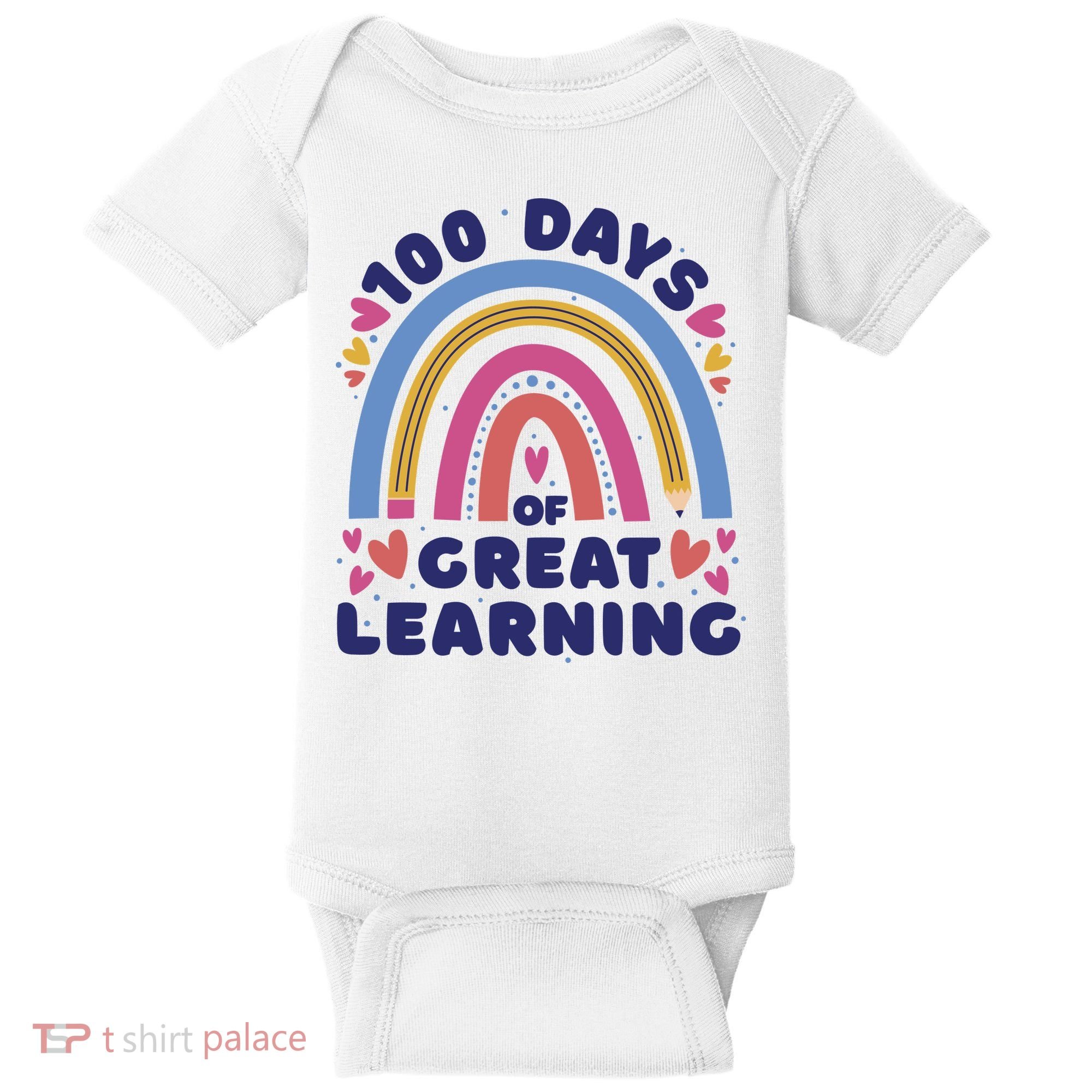 100 Days Of Great Learning School Rainbow Baby Bodysuit