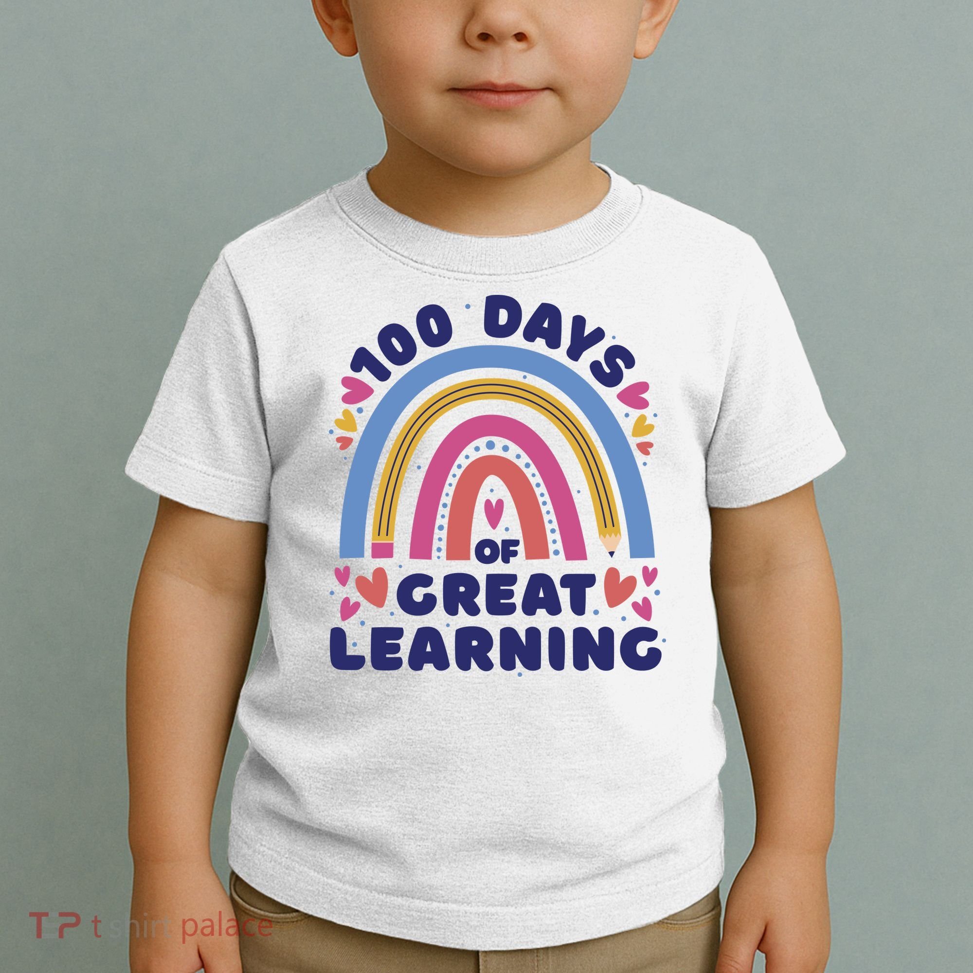 100 Days Of Great Learning School Rainbow Toddler T-Shirt