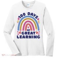 100 Days Of Great Learning School Rainbow Women's Long Sleeve Shirt thumb 0