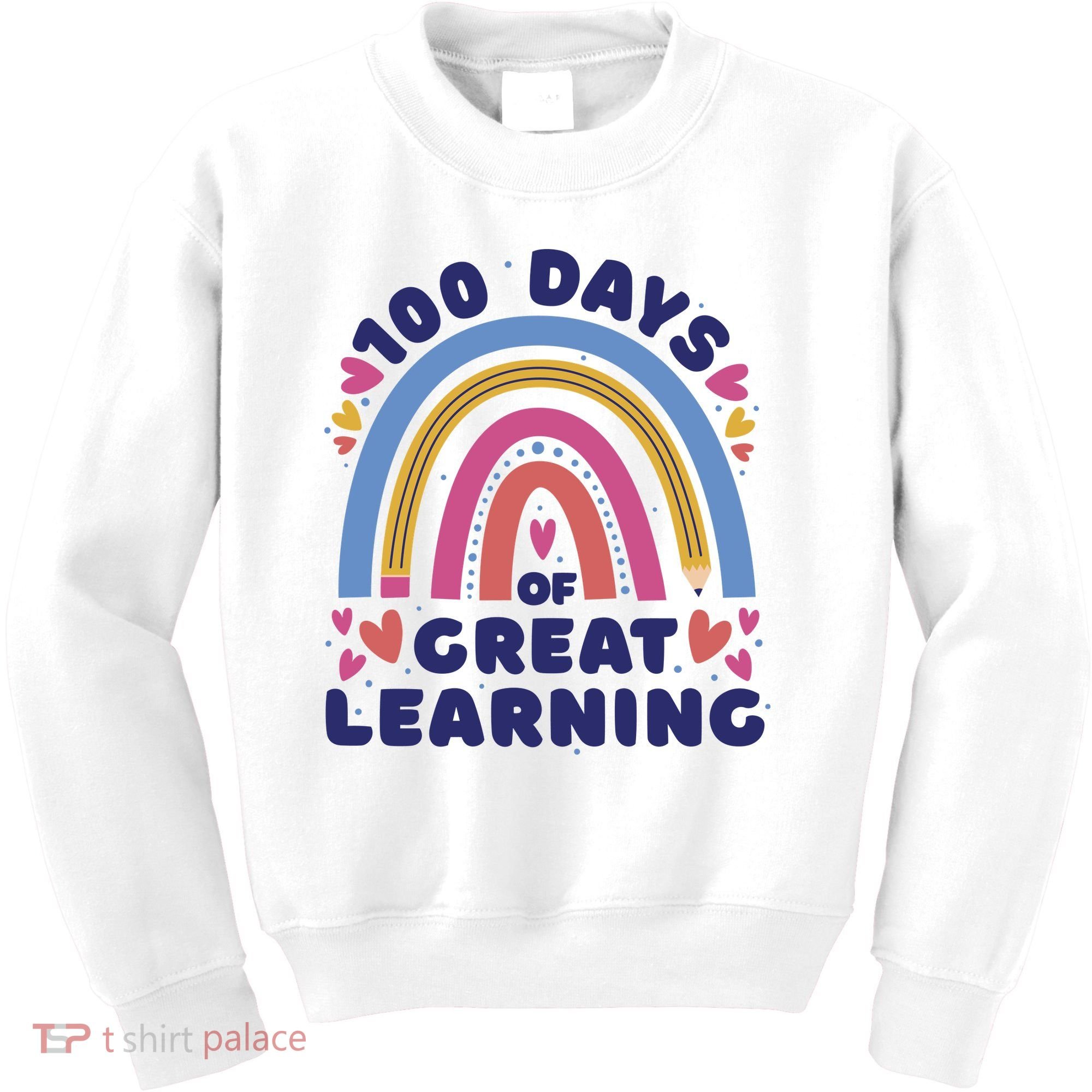 100 Days Of Great Learning School Rainbow Kids Sweatshirt