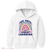 100 Days Of Great Learning School Rainbow Kids Hoodie thumb 0