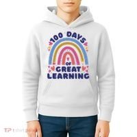 100 Days Of Great Learning School Rainbow Kids Hoodie thumb 4