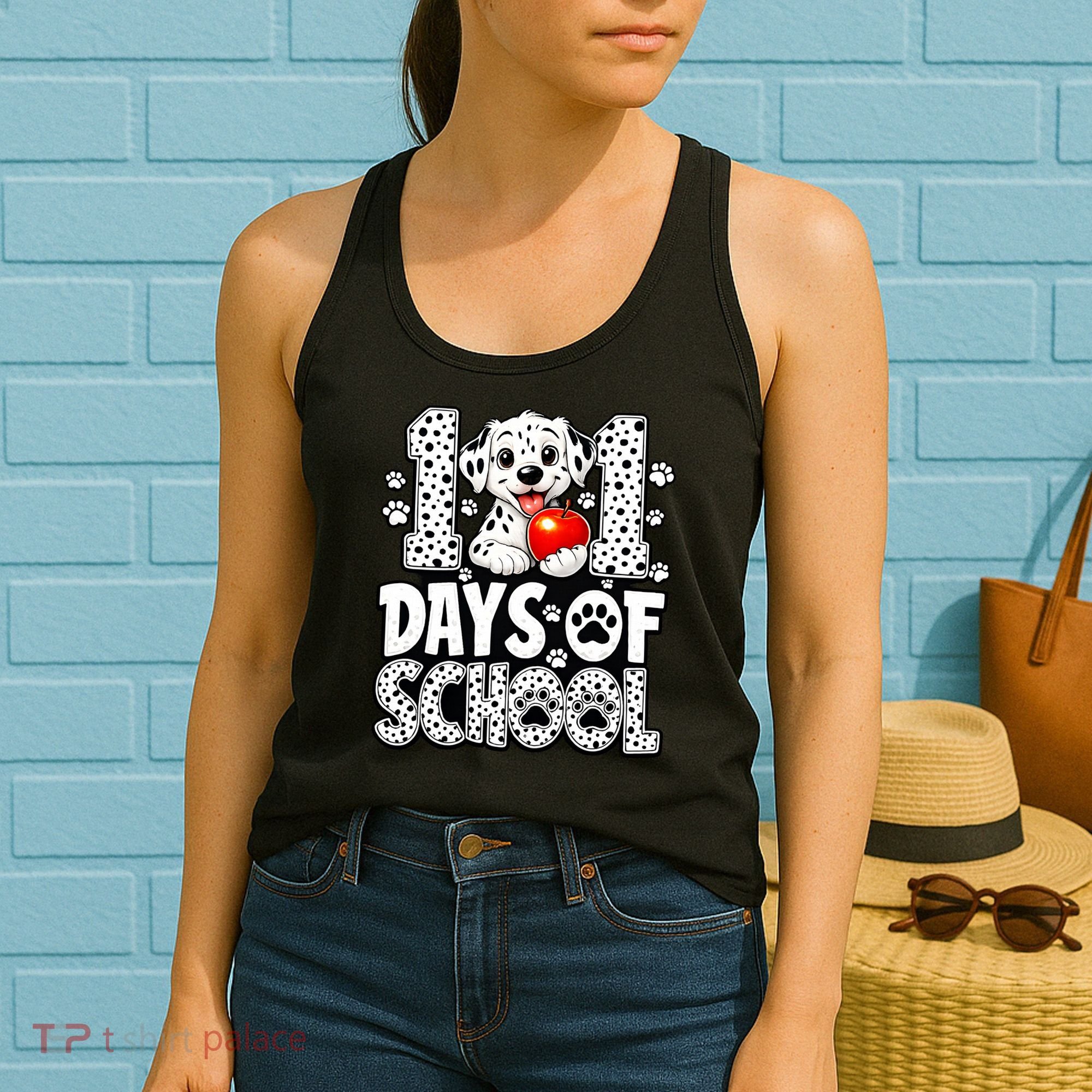 101 Days Of School 100th Day Dog Women's Tank Top