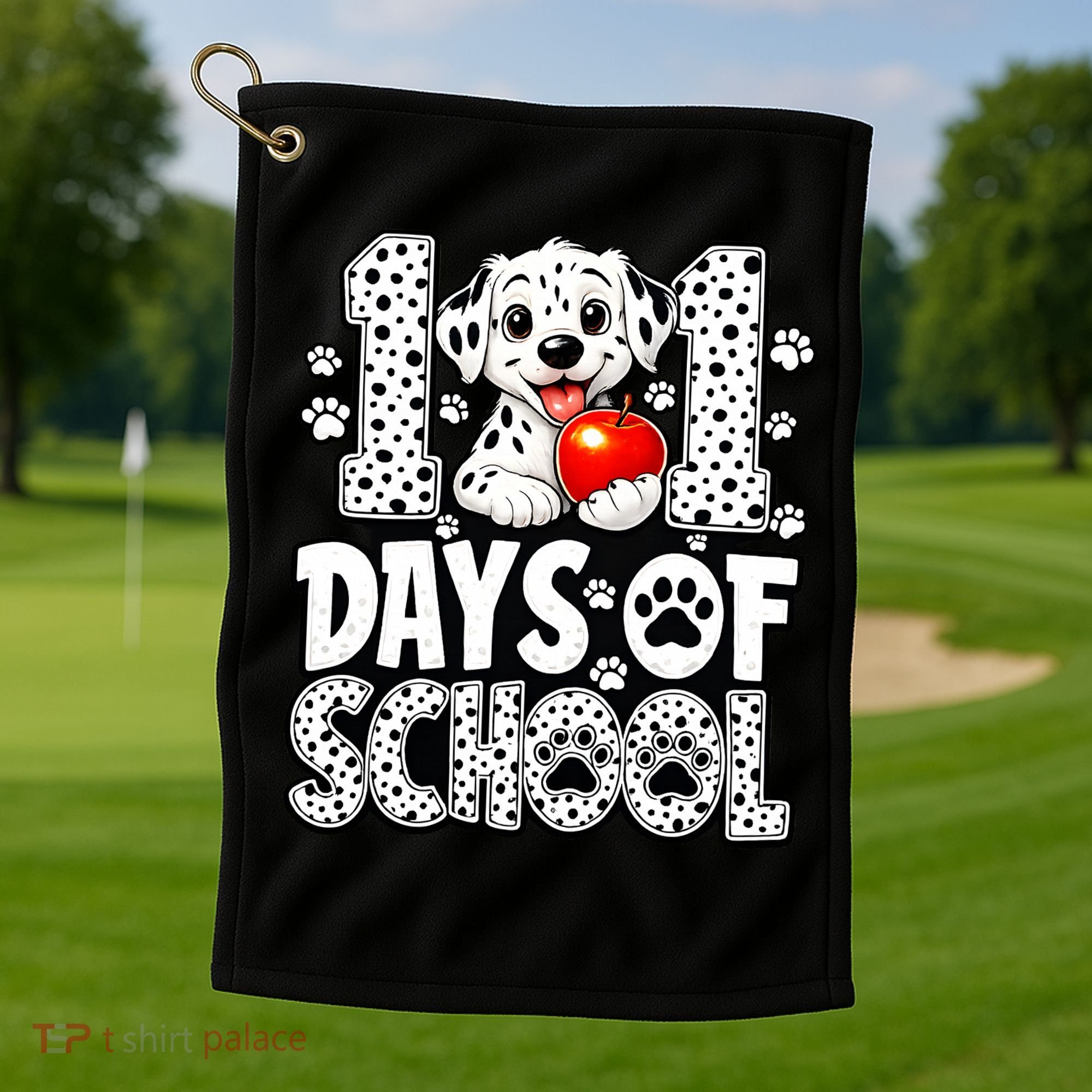 101 Days Of School 100th Day Dog Golf Towel