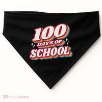 100 Days Of School Retro USA-Made Doggie Bandana thumb 0