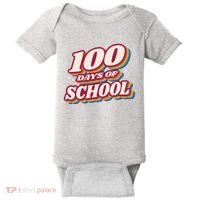 100 Days Of School Retro Baby Bodysuit thumb 0