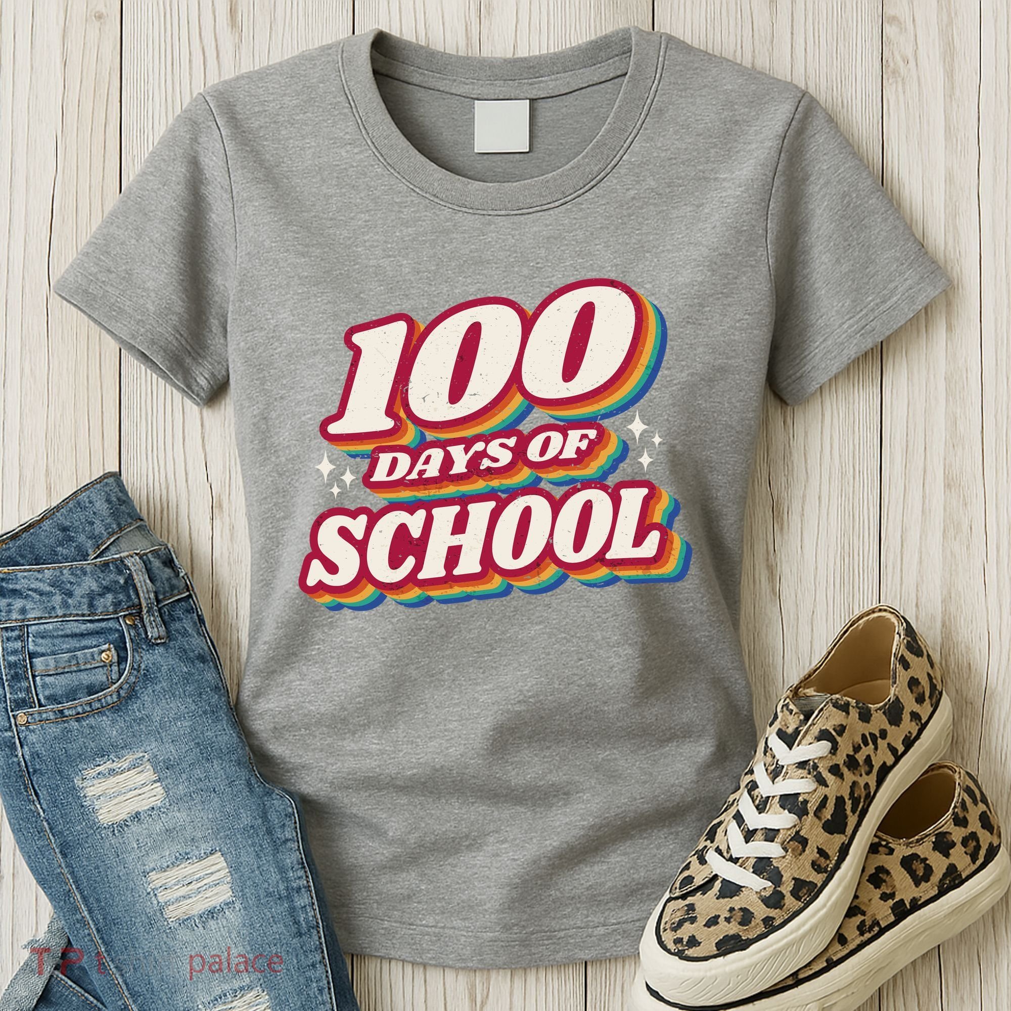 100 Days Of School Retro Women's T-Shirt