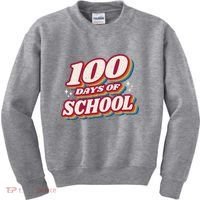 100 Days Of School Retro Kids Sweatshirt thumb 0