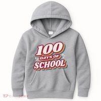 100 Days Of School Retro Kids Hoodie thumb 0