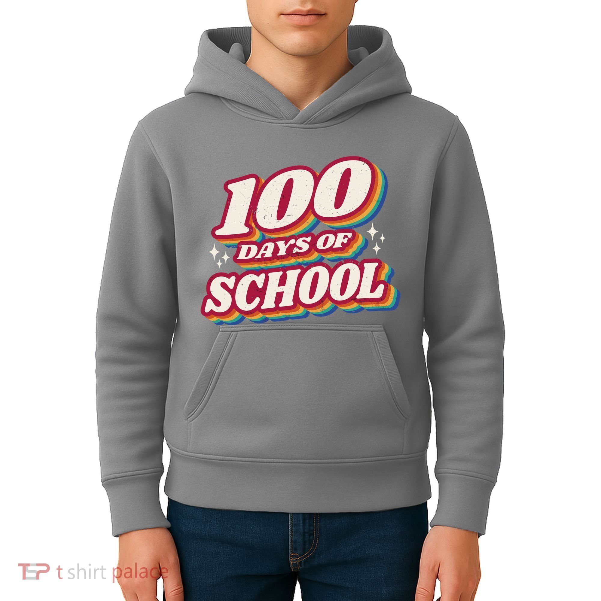 100 Days Of School Retro Kids Hoodie